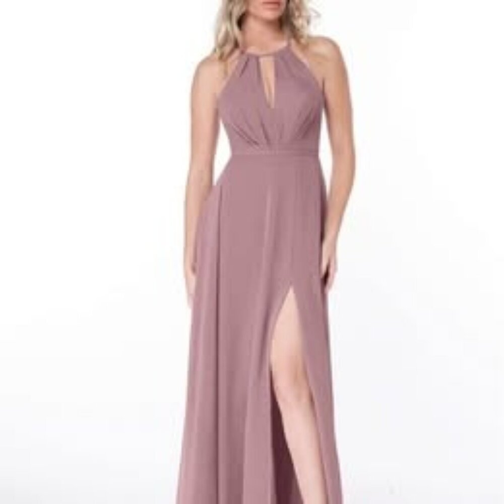Azazie Size 14 Mauve Chiffon Bridesmaid or Prom Dress